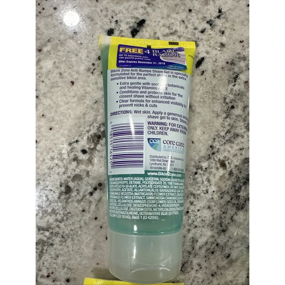 Lot Of 5- Bikini Zone‎ Anti Bump Shave Gel 5 oz. Itching Irritation New